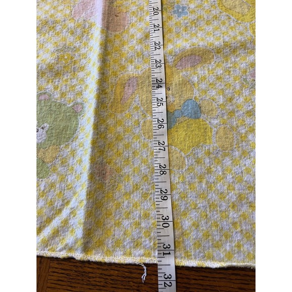 Vintage Baby Blanket Yellow Sweet Nursery Animals Giraffe Duck Bear 31" X 38" - Picture 3 of 10